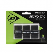 Dunlop Overgrip Gecko Tac 0.5mm - glatt, griffig - schwarz - 3 Stück